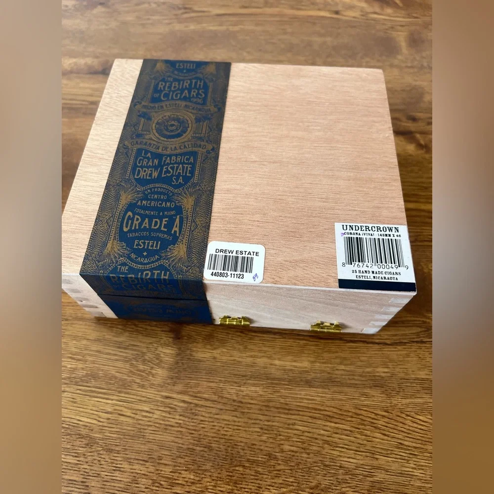 Lot of 2 EMPTY Wood Undercrown Maduro Cigar Boxes for Crafting Storage, etc
